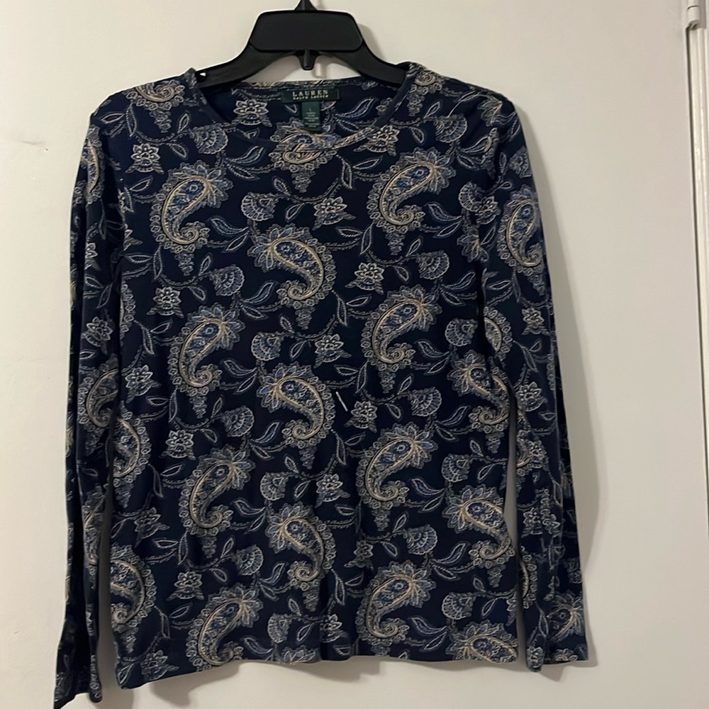 Polo Ralph Lauren Blue Paisley Bandana Shirt Size L